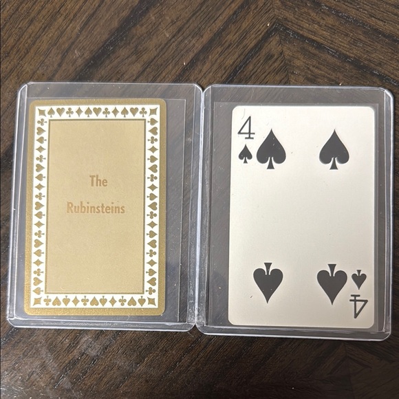 Tiffany & Co. Other - Rare! Tiffany & Co. 4 of spades! Gold and Burgundy Back! 2 Cards in Hard Covers